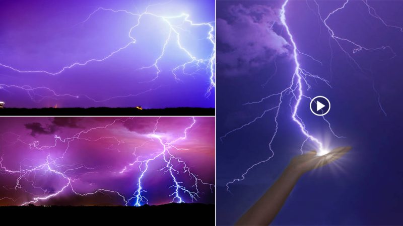“Electric Skies: The Fascinating Phenomenon of Descending Lightning”