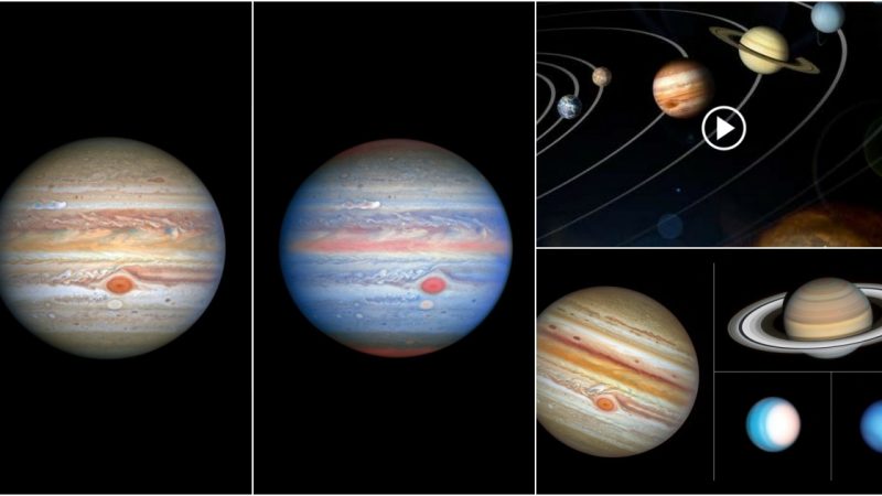Hubble telescope captures images of Jupiter and Uranus looking different.