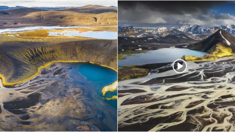 The stunning highlands of Iceland, where crater lakes and glaciers meet.